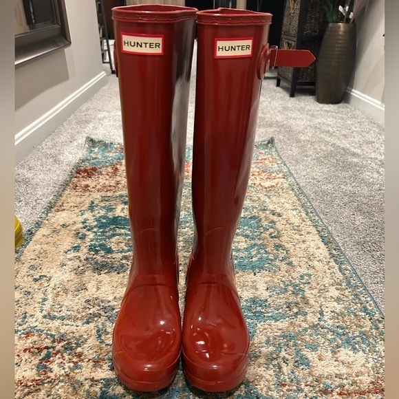 ✨ HUNTER WOMEN'S ORIGINAL TALL GLOSS RAIN BOOT Worn 3x